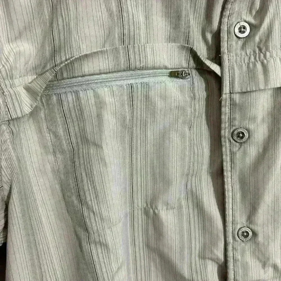 Merrell Opti-Wick UPF Short Sleeve Fishing Vented Metal Button Shirt Men Size XL - Picture 7 of 7